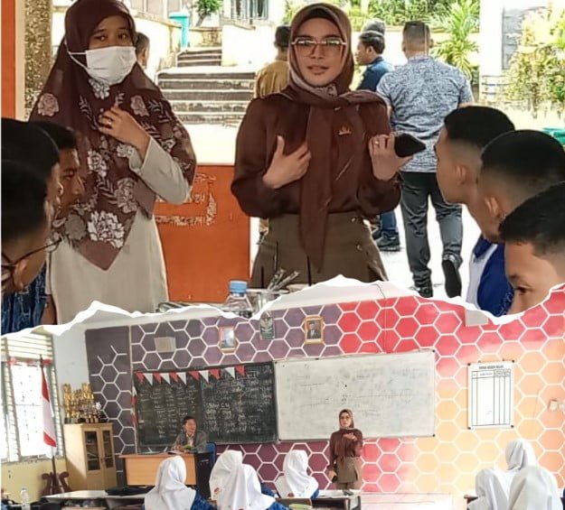 Sekretaris Komisi IV DPRD Provinsi Jambi, Eka Marlina saat mengunjungi SMA Titian Teras H Abdurrahman Sayoeti. (ist)