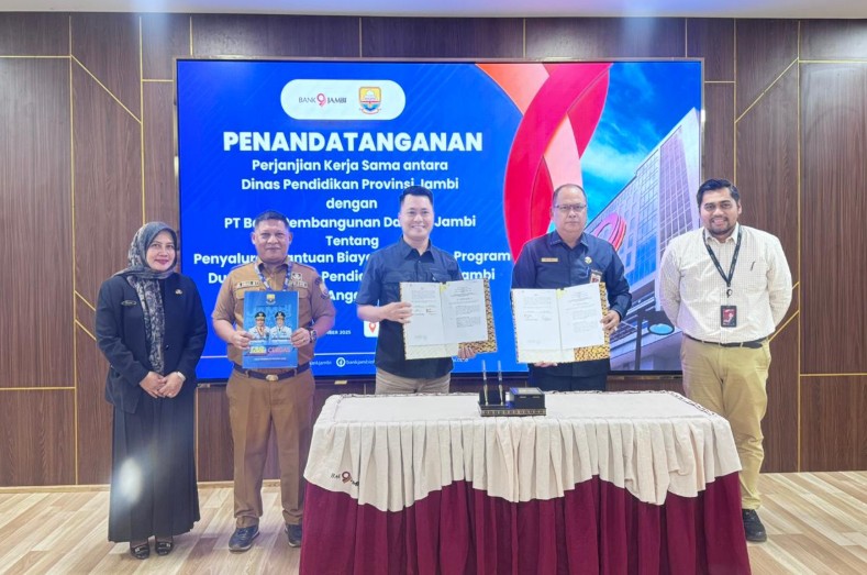 Dinkas MoU dengan Bank 9 Jambi: Untuk Penyaluran Bantuan Biaya Pendidikan Program Dumisake 