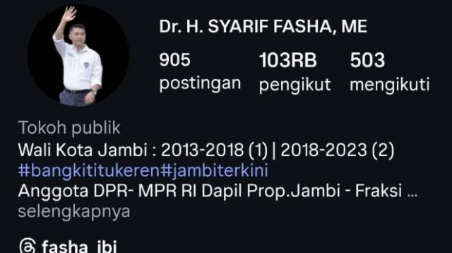 Akun Instagram @fasha_jbi: Begini Cara Syarif Fasha Membangun Kedekatan dengan Masyarakat Jambi