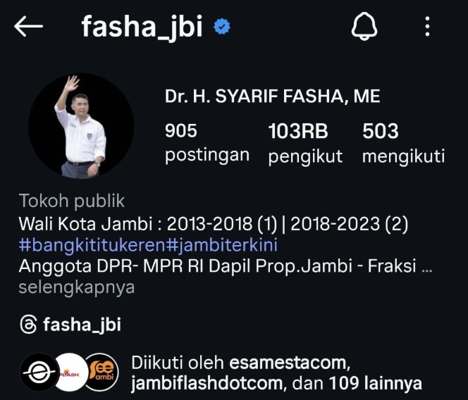 Akun Instagram @fasha_jbi: Begini Cara Syarif Fasha Membangun Kedekatan dengan Masyarakat Jambi