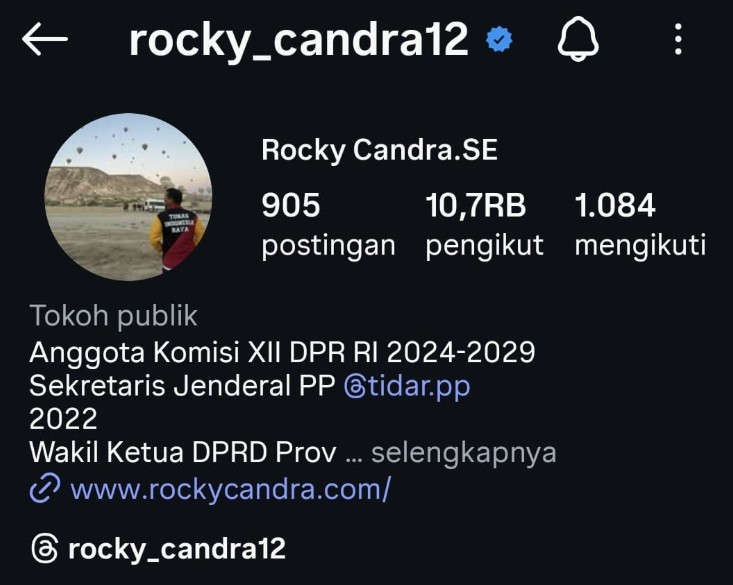 Fakta Mengejutkan dari Akun Instagram Rocky Candra, Anggota DPR RI Dapil Jambi